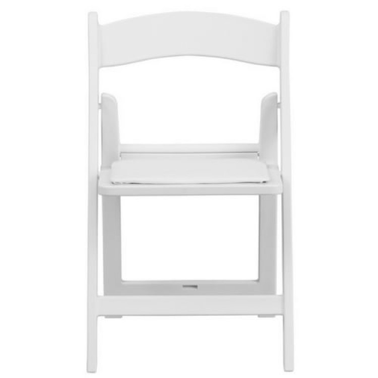 White Resin Chair W/ Seating Pad