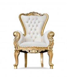 White and Gold Throne Chair Rental